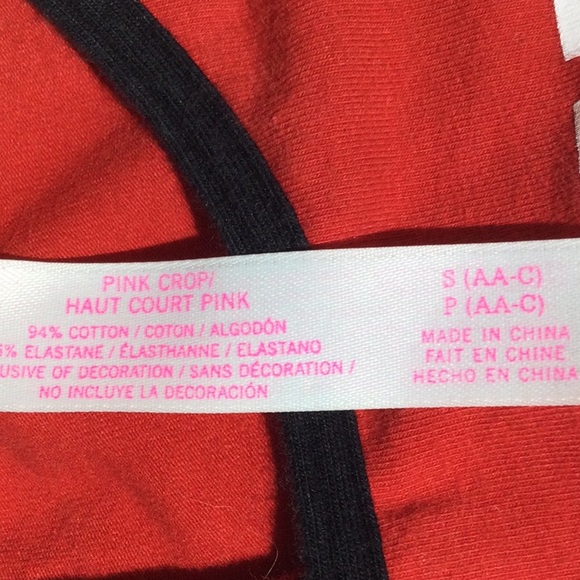 Pink Victoria Secret Red Sports Athletic Bra - White, Pink Logo W/ Black Trim  S - Picture 6 of 7